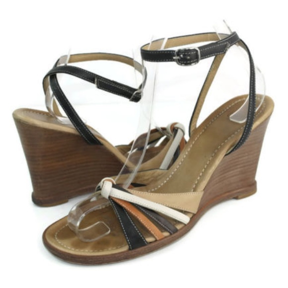 Coach Women's Multi-Colored Strappy Wedge Sandals - Picture 1 of 3
